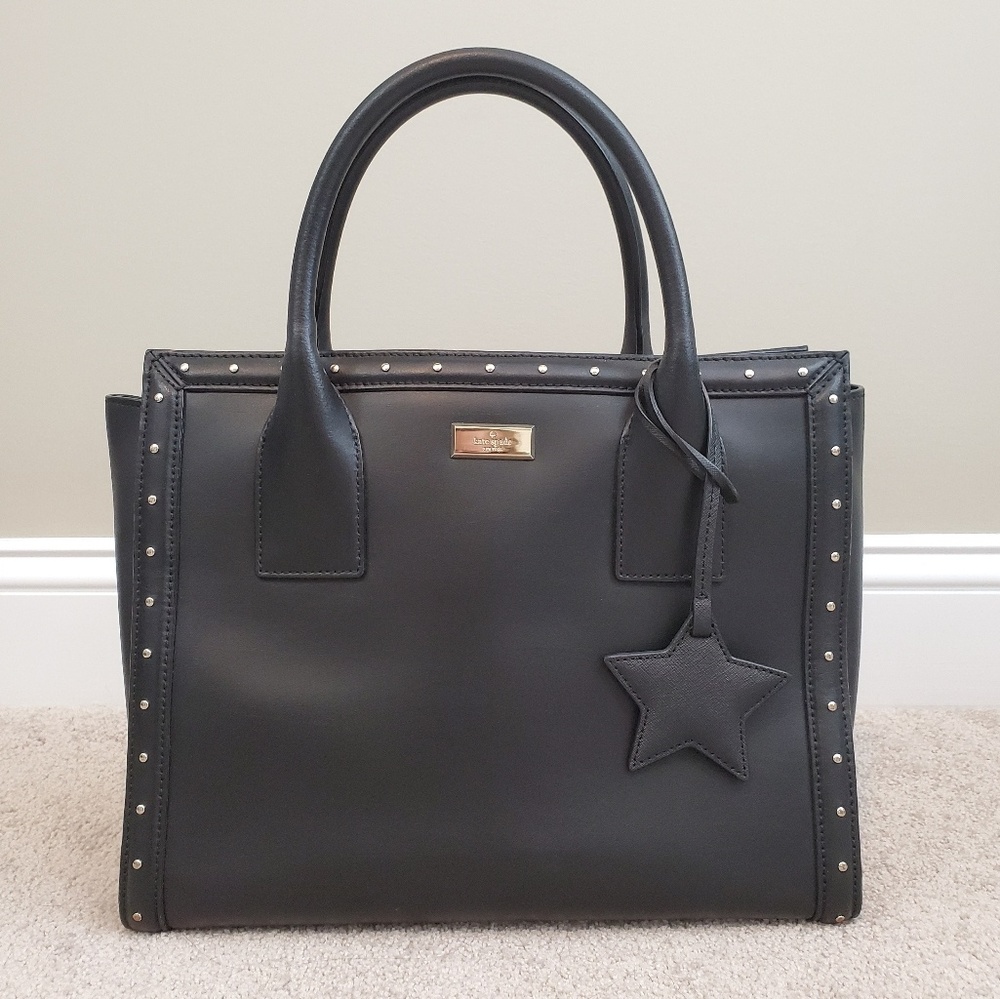 Kate Spade Studded Black Tote, preowned